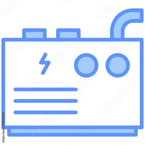 Generator Outline Blue Color Icon