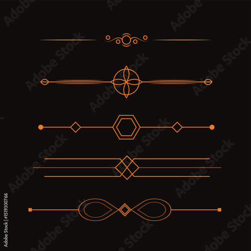 Elegant Geometric Divider Line Design Elements Set