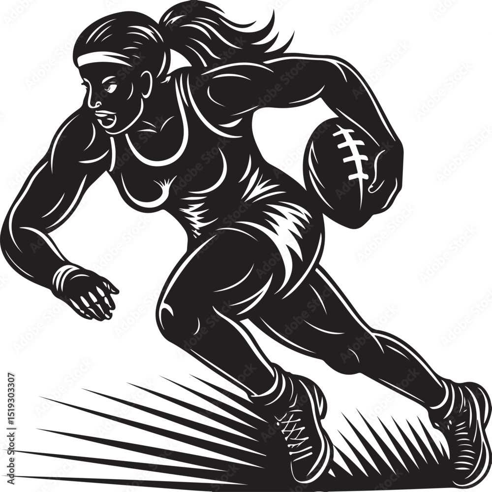 Fototapeta premium female football player silhouettes vector graphic design