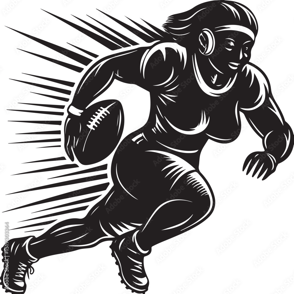 Fototapeta premium female football player silhouettes vector graphic design