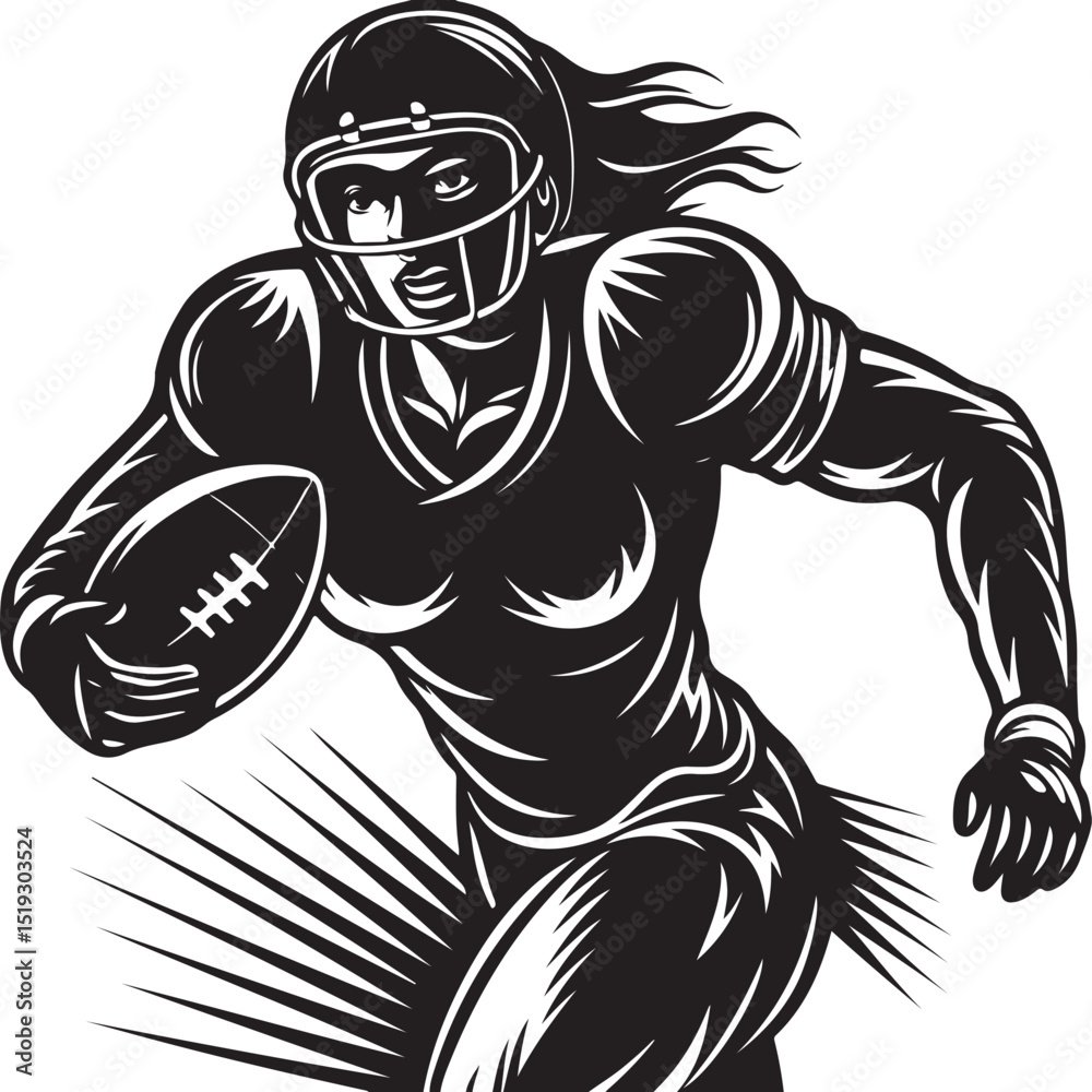 Fototapeta premium female football player silhouettes vector graphic design