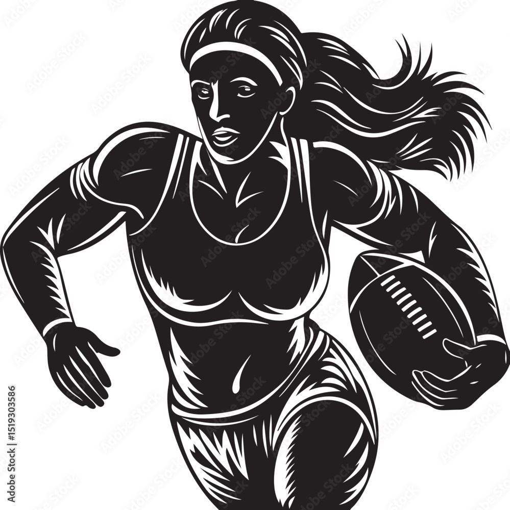 Fototapeta premium female football player silhouettes vector graphic design