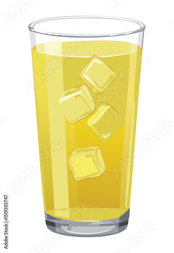 Lemonade Beverage Glass - Vector Illustration