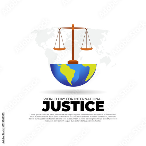 Vector illustration of World Day for International Justice social media template