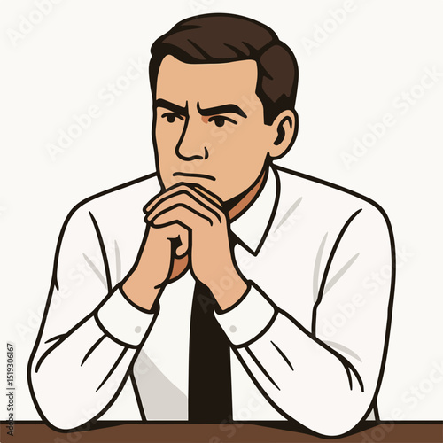 A male entrepreneur is thinking about the progress of his business