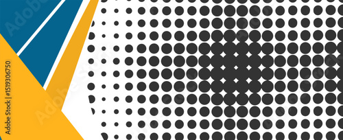 Modern Corporate Presentation Background with Abstract Geometric Shapes. Blue and Yellow Business Template for Reports, Web Banners, and Pitch Deck Slides