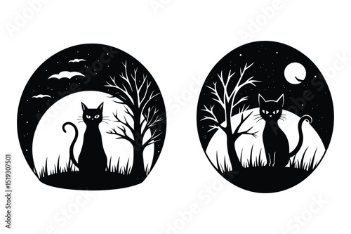 Vector tribal tattoo illustration of an angel, devil, and couple silhouettes with dragon and lion heads
