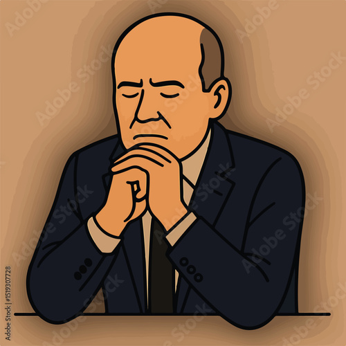 A male entrepreneur is thinking about the progress of his business