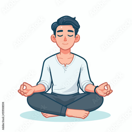 a man is meditating