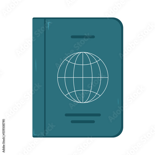 A simple passport design showcasing a globe illustration on the cover