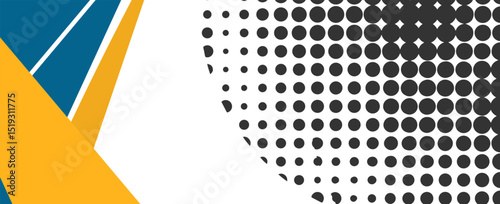 Modern Corporate Presentation Background with Abstract Geometric Shapes. Blue and Yellow Business Template for Reports, Web Banners, and Pitch Deck Slides