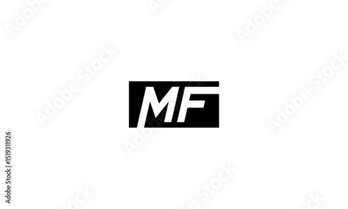 MF initial letters, monogram logo