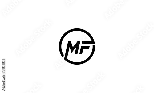 MF initial letters, monogram logo