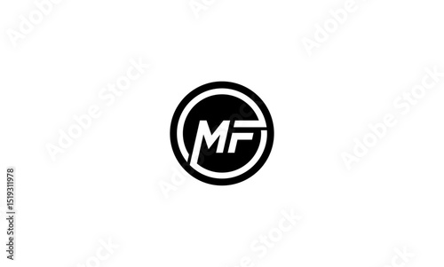 MF initial letters, monogram logo