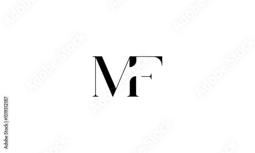 MF initial letters, monogram logo