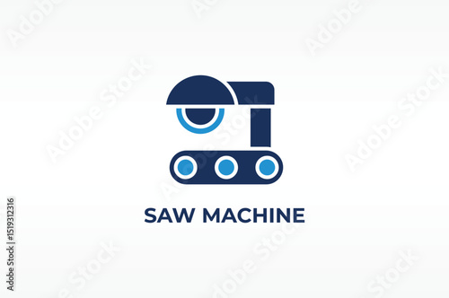 SAW MACHINE vector, icon or logo sign isolated symbol illustration