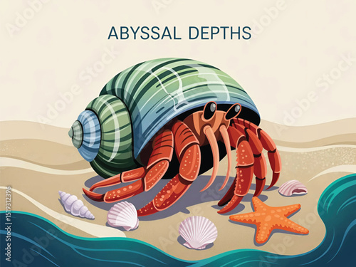 Ocean Life - Hermit Crab on the Shoreline