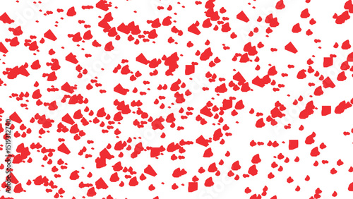Paper cut sweet heart shapes flying vector background
