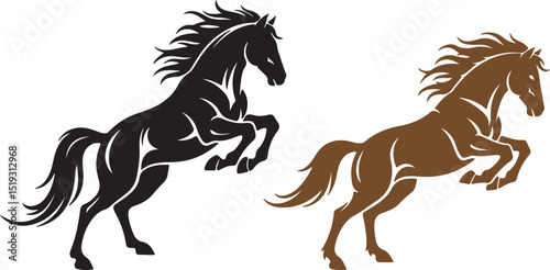 Dynamic Tribal-Inspired Horse Illustration