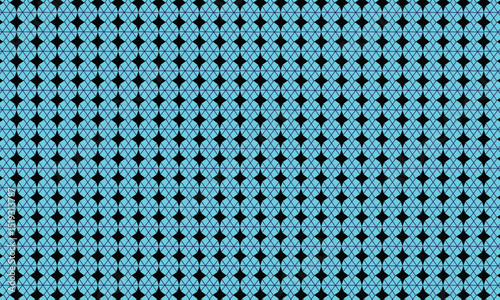  Geometric pattern with black diamond shapes over light blue grid structure