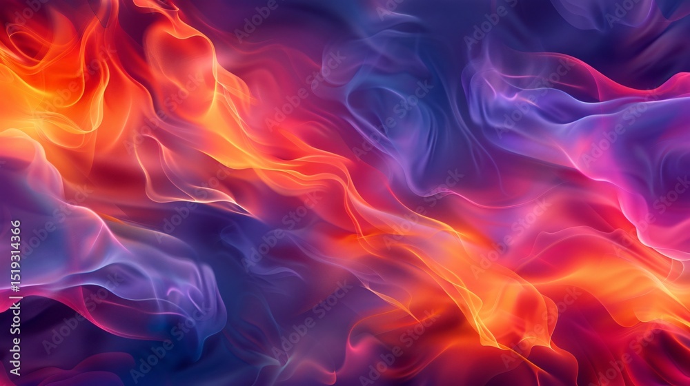 Obraz premium Abstract background with colorful shapes, vibrant colors, flowing ribbons of smoke