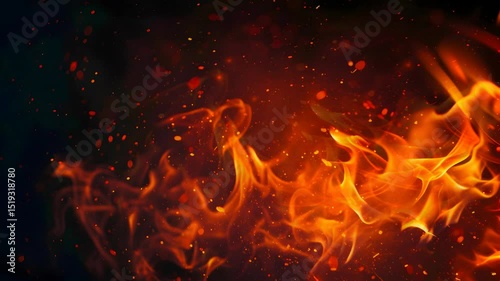 fire on black background