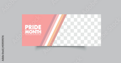 Lesbian flyer. Pride Month Banner with Rainbow and Equality Message. Ideal for LGBTQ awareness, social campaigns, and inclusivity content.