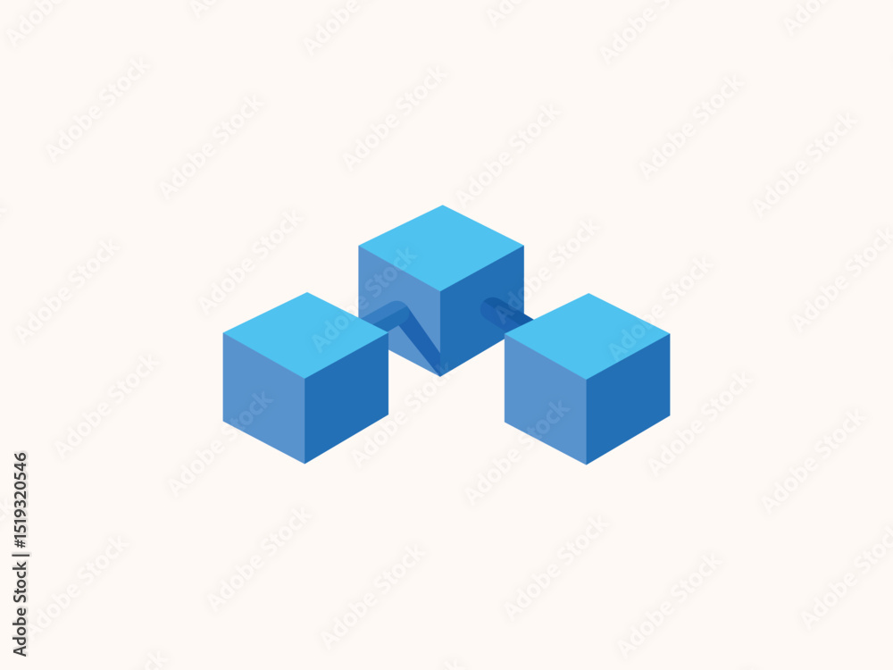 Obraz premium Blockchain icon vector design illustration in a clean and modern style