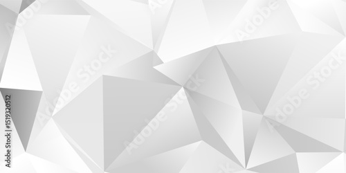 3D white geometric abstract background overlap layer on bright space with cutout decoration. Minimalist graphic design element modern polygon style concept for banner, flyer, card, cover, or brochure