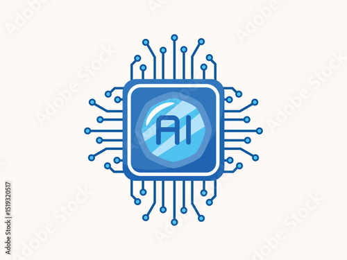 AI tech icon in clean vector design