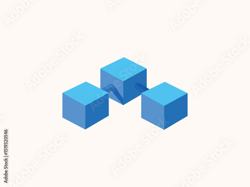 Blockchain icon vector design illustration in a clean and modern style