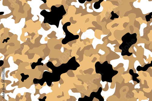 Camouflage pattern. Military camo fashion print design. Army desert camouflage background.