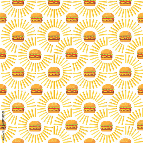 Delicious Fast Food Fun Seamless Background