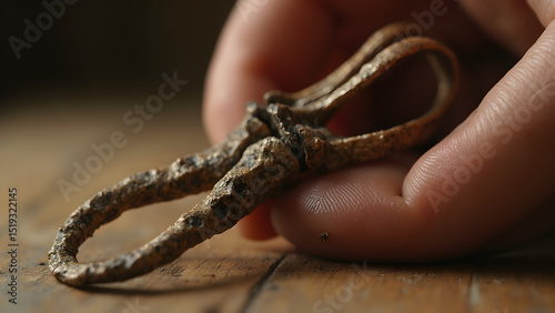 Close-up of a wishbone. Pulling apart a wishbone. Ultra realistic wishbone image. Tradition of wishbone pulling.