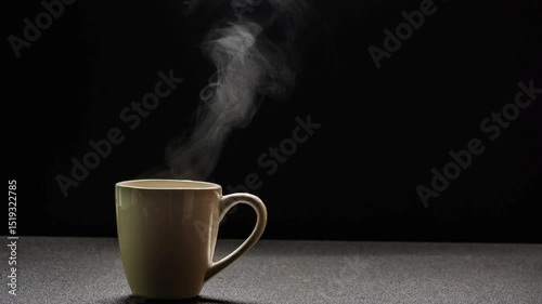 a cup of coffee with hot steam