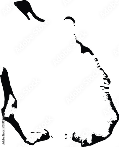 black silhouette map of réunion island isolated on white background for geographic and cartographic use