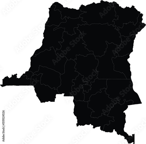 democratic republic of congo silhouette map for regional geography and travel design