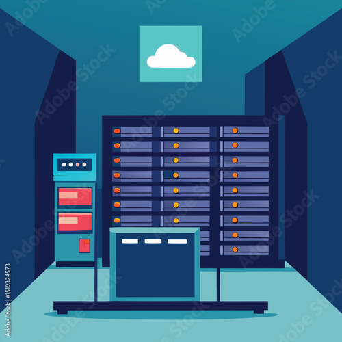 cloud computing network vector icon