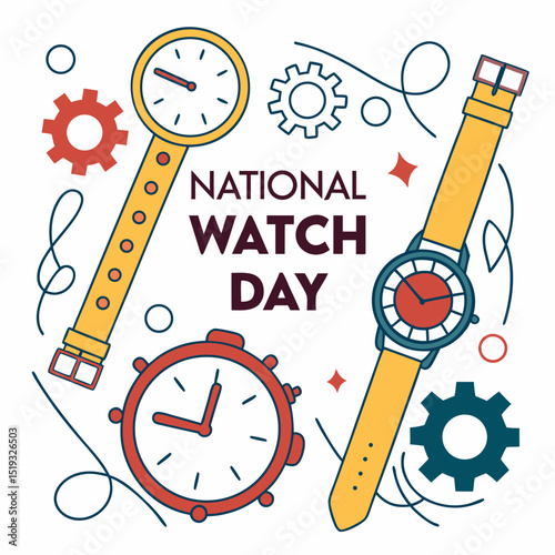 NATIONAL WATCH DAY vector illustration