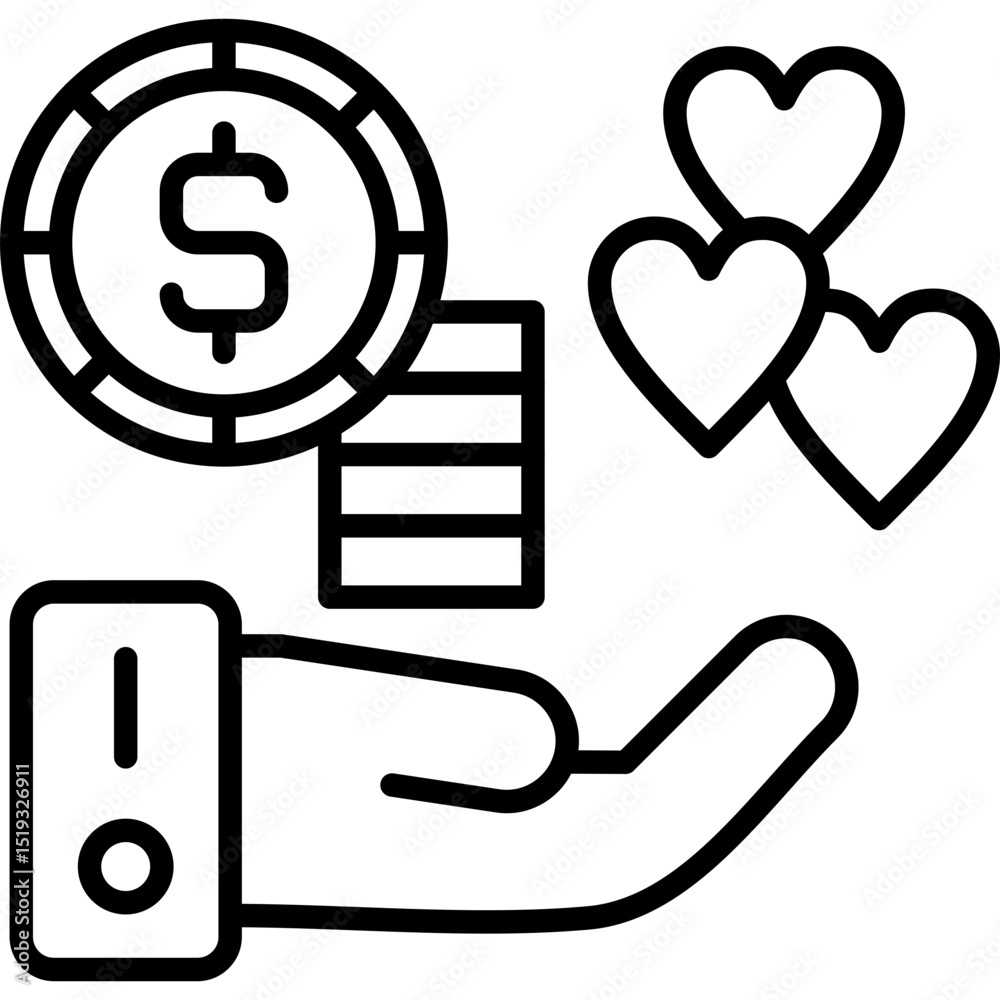 Donation Icon Vector Element
