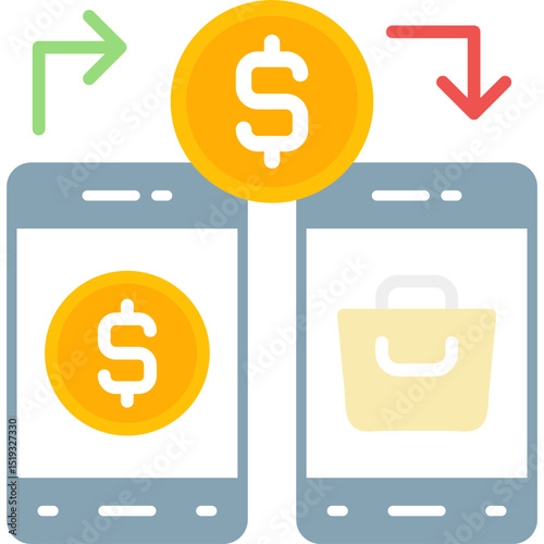 Transfer Money Icon Vector Element