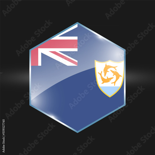 Anguila flags design vector illustration graphic of glossy buttons with identification pin vector illustration