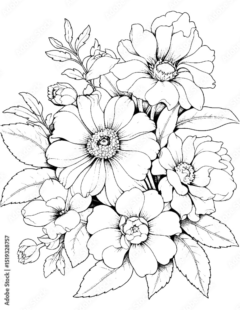 vector drawing of a hand drawn flower vector drawing of a hand drawn flower