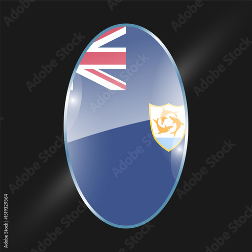Anguila flags design vector illustration graphic of glossy buttons with identification pin vector illustration