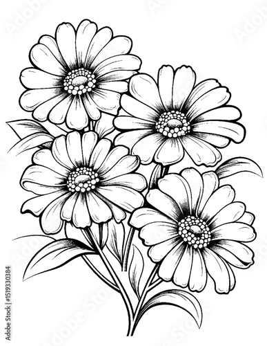 vector drawing of a hand drawn flower