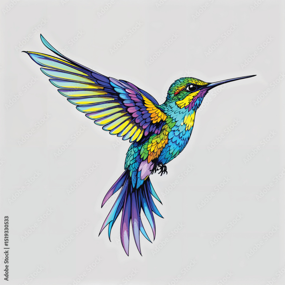 Obraz premium Hummingbird vector illustration isolated
