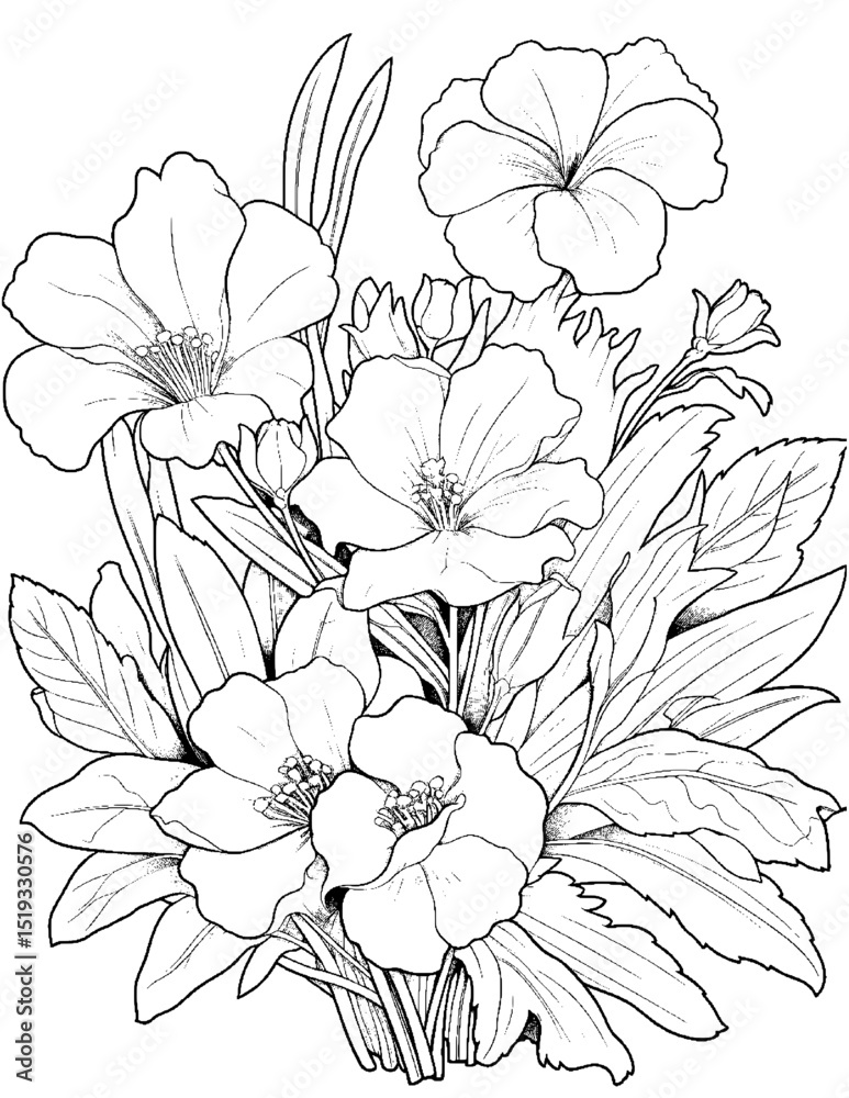 vector drawing of a hand drawn flower vector drawing of a hand drawn flower
