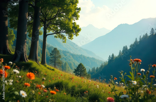 sunset in the mountains
