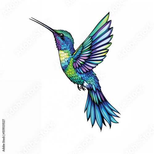 Hummingbird vector illustration isolated