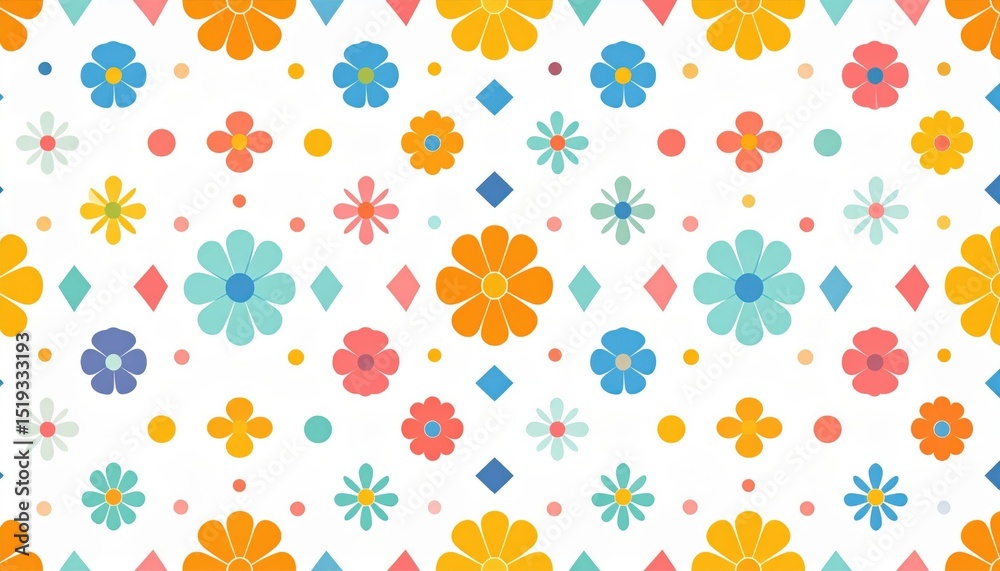 Obraz premium Colorful Floral Pattern Background